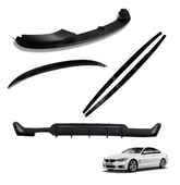BMW 4 Series F32 2014-2020 Gloss Black Full Aero Body Lip Kit - Diffuser 00___